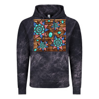 Cloud Black 4th of july turquoise gemstone seamless pattern Vintage Hoodie - BundleAndBundleShop