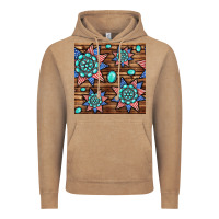 Vintage Coffee 4th of july turquoise gemstone seamless pattern Vintage Hoodie - BundleAndBundleShop
