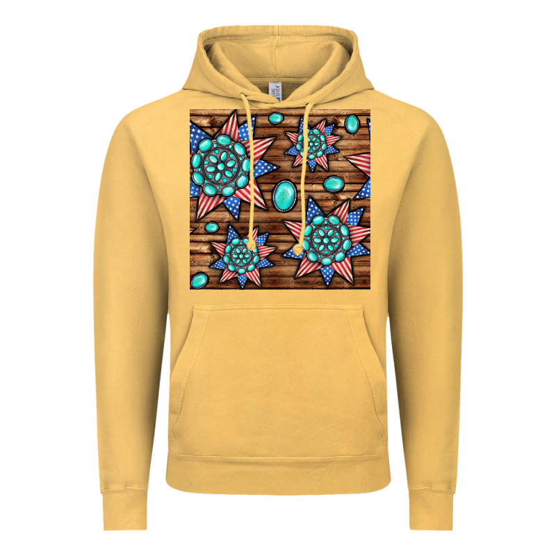 4th Of July Turquoise Gemstone Seamless Pattern Vintage Hoodie by BundleAndBundleShop | Teevron