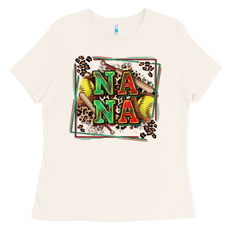 Softball Nana With Leopard Ladies Tee by Zillion Design Studio | Teevron