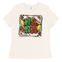 Bone softball nana with leopard Ladies Tee - Zillion Design Studio