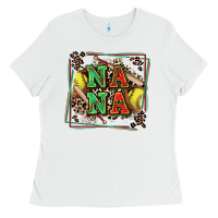 White softball nana with leopard Ladies Tee - Zillion Design Studio