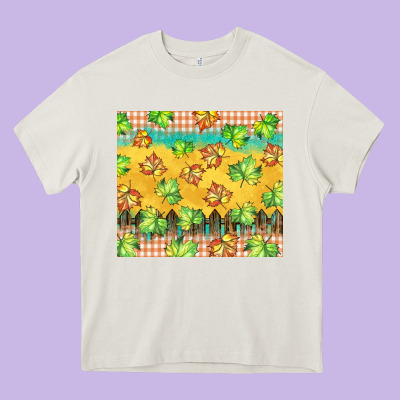 Fall Leaf Tumbler Heavy Core Tee Designed By Barkaloodesign