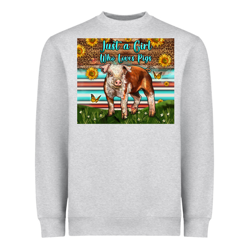 Just A Girl Who Loves Pig Heavyweight Sweatshirt by LillyAllenDesigns | Teevron