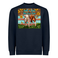 Navy Just A Girl Who Loves Pig Heavyweight Sweatshirt - LillyAllenDesigns