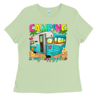 Matcha camping is my happy place Ladies Tee - texasbilliewilder