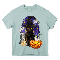 Arona Halloween Cat and Pumpkin Heavy Core Tee - texasbilliewilder