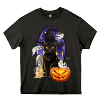 Asphalt Halloween Cat and Pumpkin Heavy Core Tee - texasbilliewilder