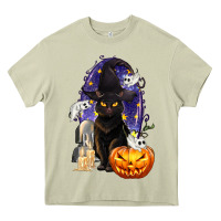 Mossy Halloween Cat and Pumpkin Heavy Core Tee - texasbilliewilder