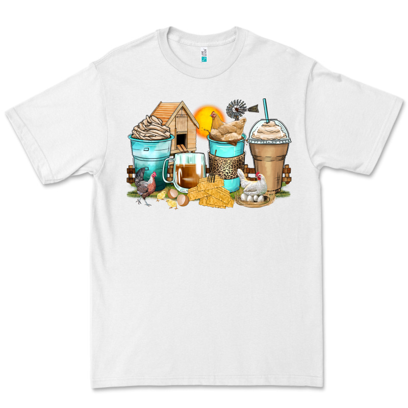 Chicken Coffee Cups Premium Tee by Zillion Design Studio | Teevron