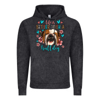 Vintage Black life is better with a bulldog Vintage Hoodie - Jasminsmagicworld