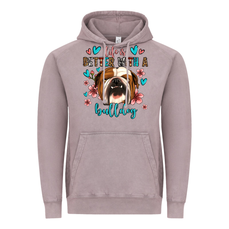 Life Is Better With A Bulldog Vintage Hoodie by Jasminsmagicworld | Teevron