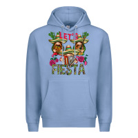 Colony Blue Let's Fiesta with gnomes Premium Hoodie - NancyCooperArtShop