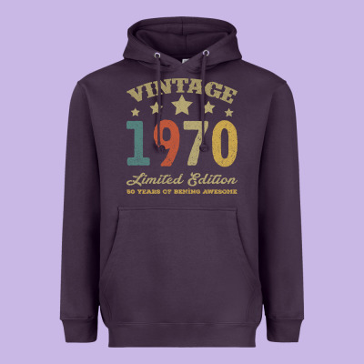 Vintage 1970 Limited Edition 50 Years Of Being Awesome Heavyweight Hoodie Designed By Bettercallsaul