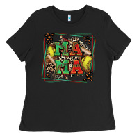 Black softball mama with leopard Ladies Tee - Zillion Design Studio