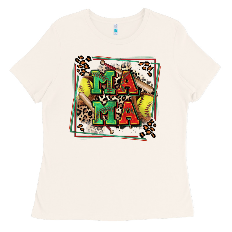 Softball Mama With Leopard Ladies Tee by Zillion Design Studio | Teevron