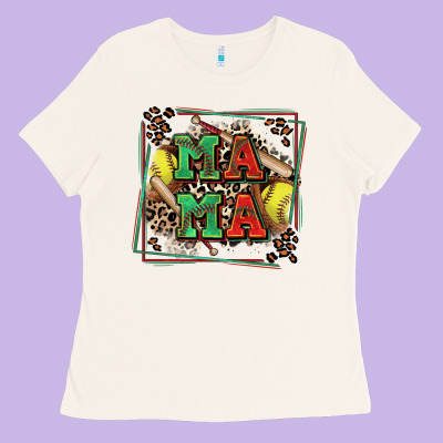 Softball Mama With Leopard Ladies Tee Designed By Zillion Design Studio