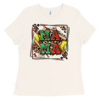 Bone softball mama with leopard Ladies Tee - Zillion Design Studio