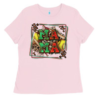 Bubblegum Pink softball mama with leopard Ladies Tee - Zillion Design Studio