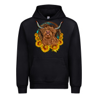 Black cow sunflower leopard Urban Hoodie - OliviaCreatesArt