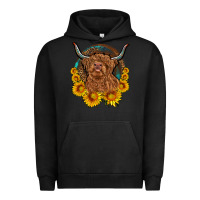 Pigment Black cow sunflower leopard Urban Hoodie - OliviaCreatesArt