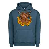 Pigment Midnight Navy cow sunflower leopard Urban Hoodie - OliviaCreatesArt