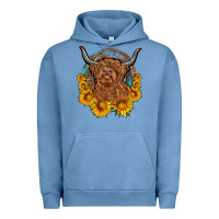 Pigment Pebble Blue cow sunflower leopard Urban Hoodie - OliviaCreatesArt
