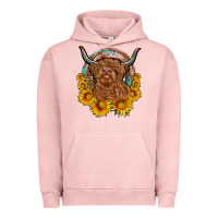Pigment Salmon cow sunflower leopard Urban Hoodie - OliviaCreatesArt