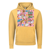 Vintage Mustard school with rainbow seamless pattern Vintage Hoodie - BundleAndBundleShop