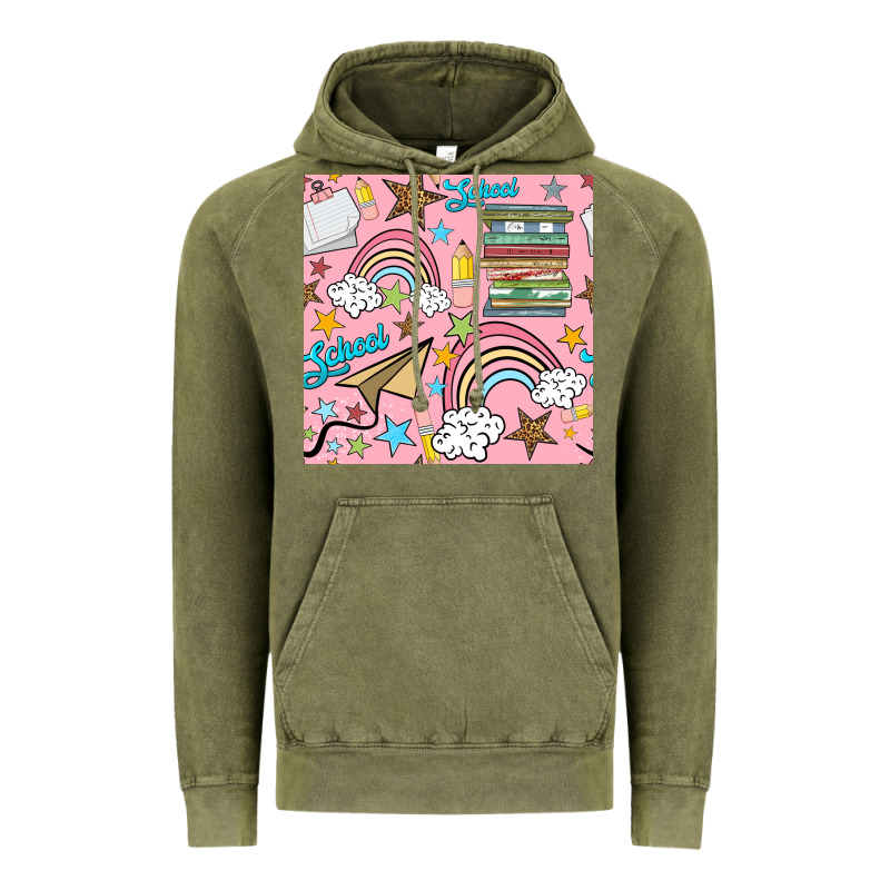 School With Rainbow Seamless Pattern Vintage Hoodie by BundleAndBundleShop | Teevron