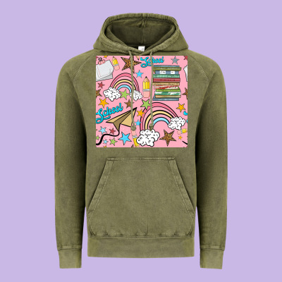 School With Rainbow Seamless Pattern Vintage Hoodie Designed By Bundleandbundleshop