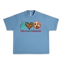Pebble Blue peace love labradoodle Urban Heavy Tee - Jasminsmagicworld