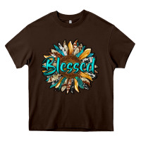 Chocolate Brown blessed sunflower Heavy Core Tee - RanaPortraitStore