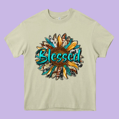 Blessed Sunflower Heavy Core Tee Designed By Ranaportraitstore