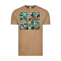 Bull Skull Flowers Cowhides And Leopard Vintage Tee | Teevron