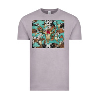 Vintage Zinc bull skull flowers cowhides and leopard Vintage Tee - Artiststas