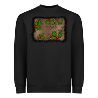 Black christmas plaid leopard mistletoe background Heavyweight Sweatshirt - BarkalooDesign