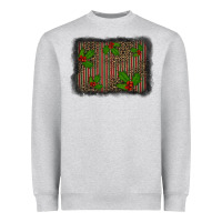 Heather Grey christmas plaid leopard mistletoe background Heavyweight Sweatshirt - BarkalooDesign