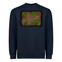 Navy christmas plaid leopard mistletoe background Heavyweight Sweatshirt - BarkalooDesign