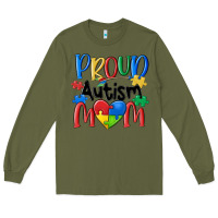 Army Green proud autism mom Long Sleeve Tee - MaliasSmallBusiness