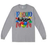 Heather Grey proud autism mom Long Sleeve Tee - MaliasSmallBusiness