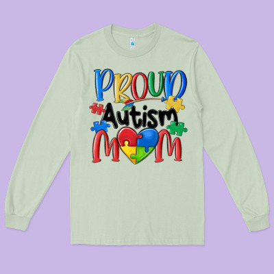 Proud Autism Mom Long Sleeve Tee Designed By Maliassmallbusiness