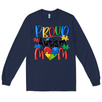 Navy proud autism mom Long Sleeve Tee - MaliasSmallBusiness