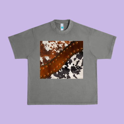 Cowhide Leather Urban Heavy Tee Designed By Barkaloodesign