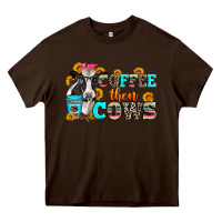 Chocolate Brown coffee then cows Heavy Core Tee - Zillion Design Studio