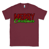 Burgundy merry christmas tartan Classic Tee - Jasminsmagicworld