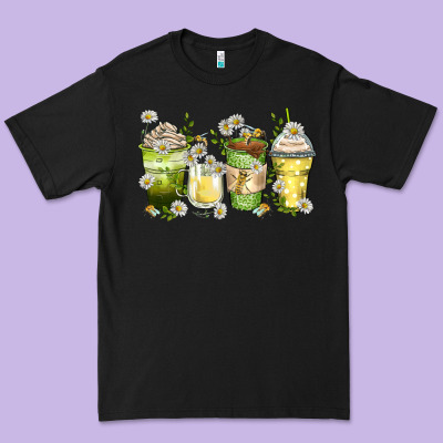 Daisy Coffee Cups Premium Tee Designed By Zillion Design Studio