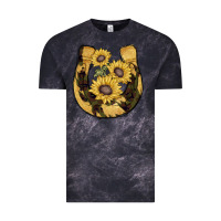 Cloud Black horseshoe sunflower camouflage Vintage Tee - AdoDesignShop