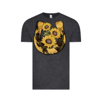 Vintage Black horseshoe sunflower camouflage Vintage Tee - AdoDesignShop