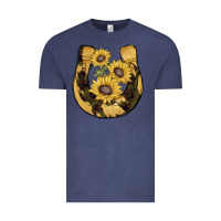 Vintage Denim horseshoe sunflower camouflage Vintage Tee - AdoDesignShop